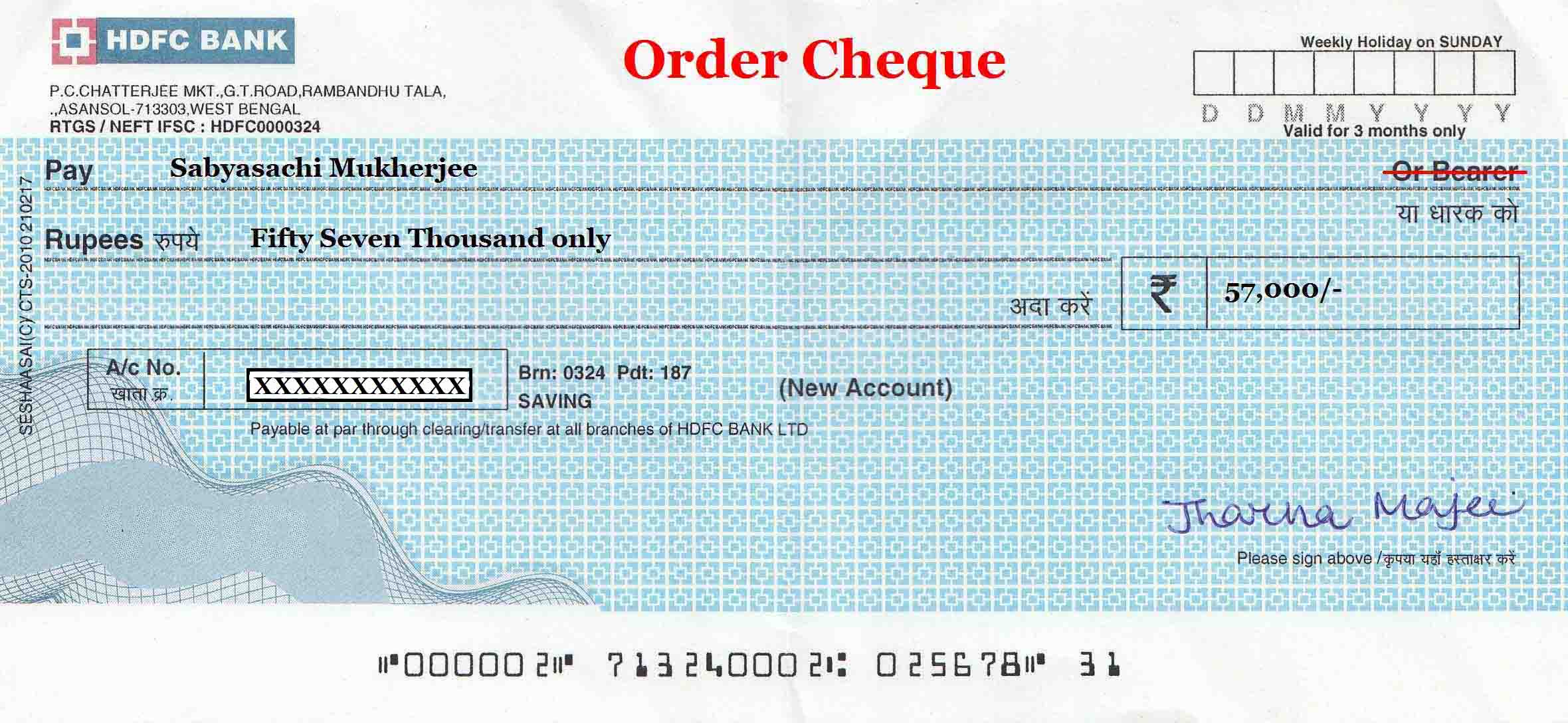 Types of cheques.
